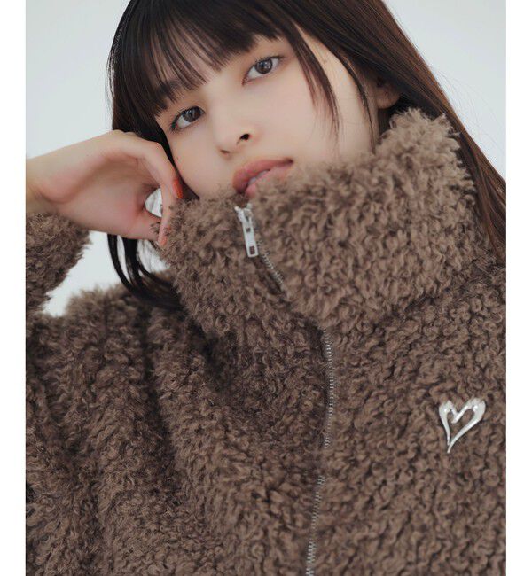 VIS「ブローチ付きアソートファーブルゾン」|ブルゾン・スタジャン|