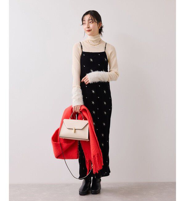 VIS「刺繍アソートベロアキャミワンピース/2WAY」|ワンピース|