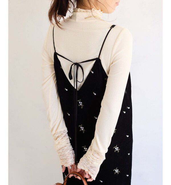 VIS「刺繍アソートベロアキャミワンピース/2WAY」|ワンピース|