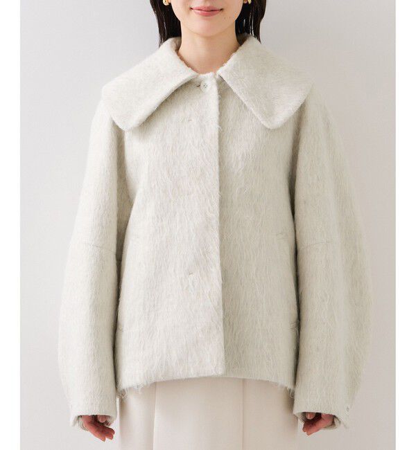 VIS「【アウター総選挙1位】ビッグカラーモモンガシャギーショートコート」|ブルゾン・スタジャン|