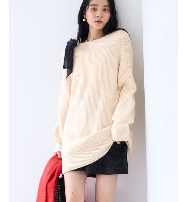 VIS「肩リボンミニ丈ニットワンピース/2WAY」|ワンピース|