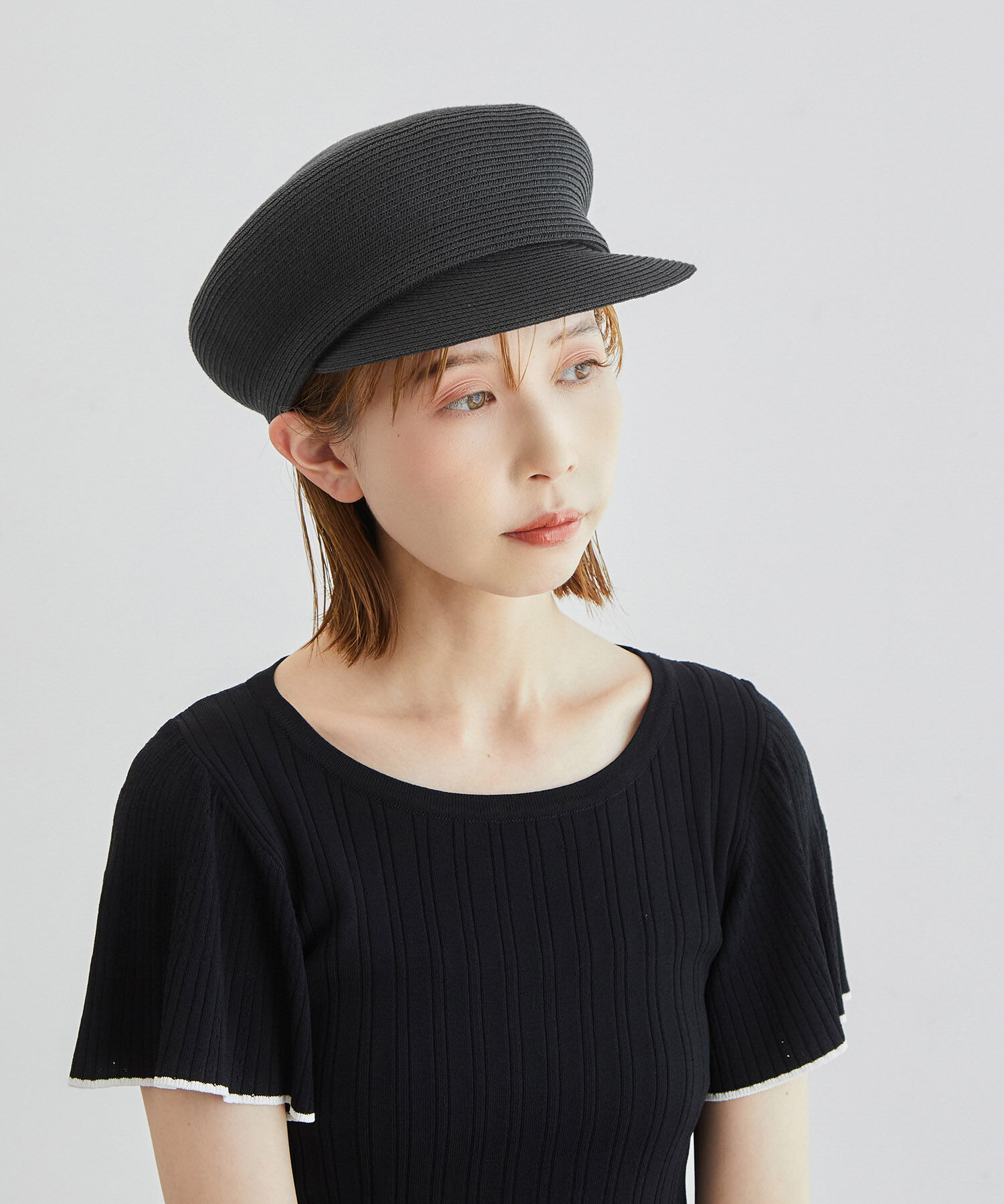 ROPE PICNIC PASSAGE「ウォッシャブルブレードキャスケット」|キャップ・キャスケット|ブラック(01)