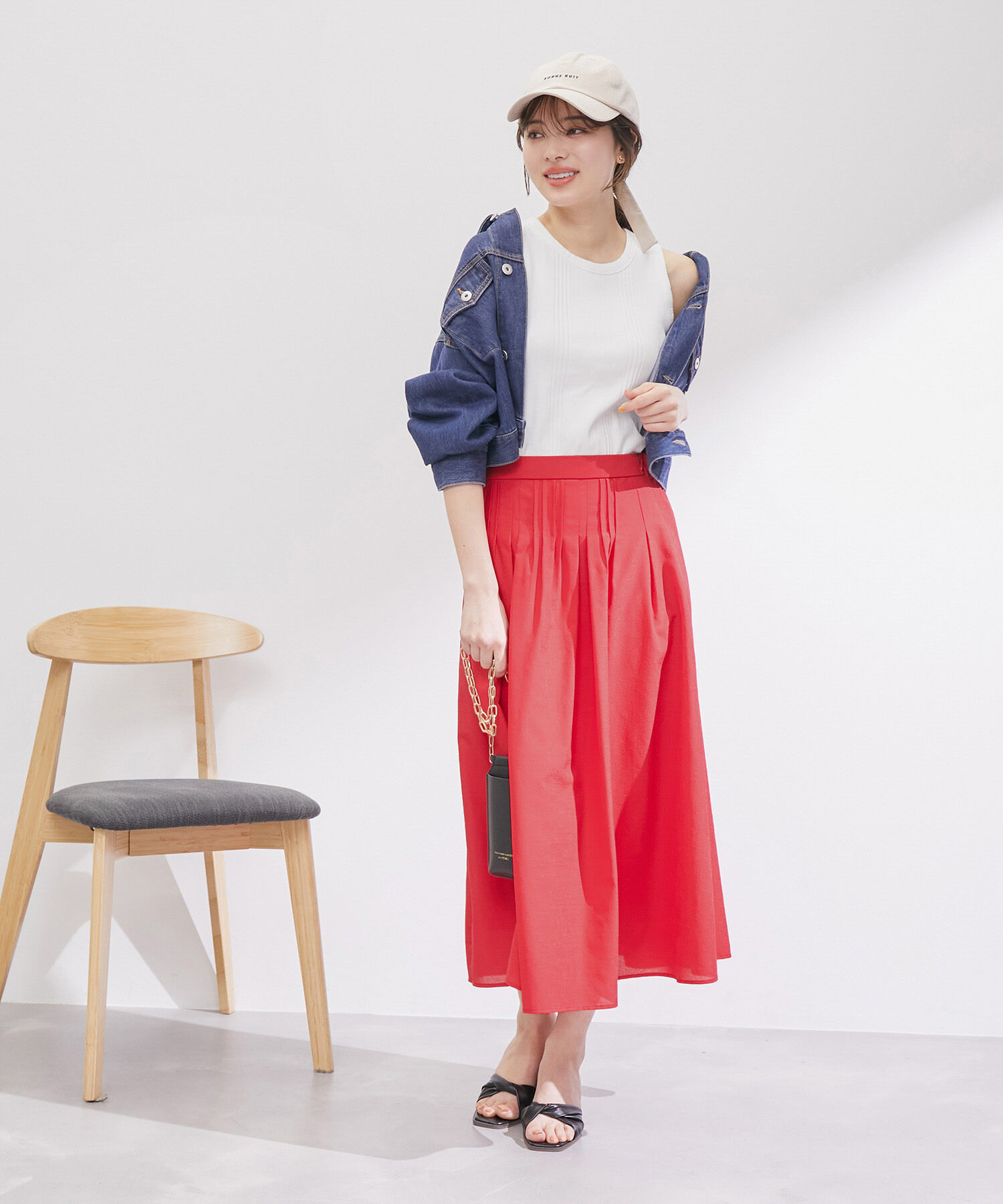 Rope&rsquo;Picnic「ランダムタックスカート」|スカート|