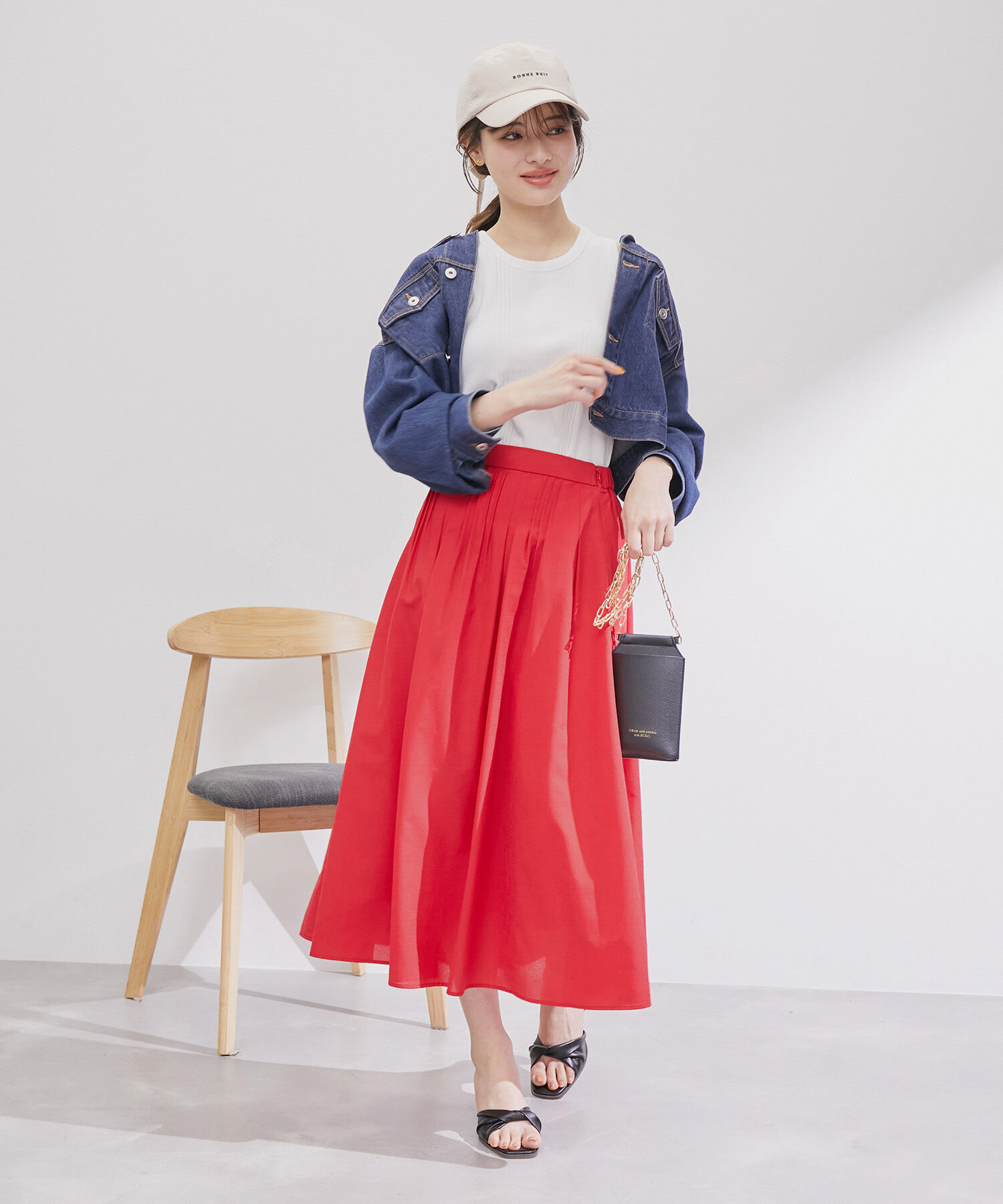 Rope&rsquo;Picnic「ランダムタックスカート」|スカート|