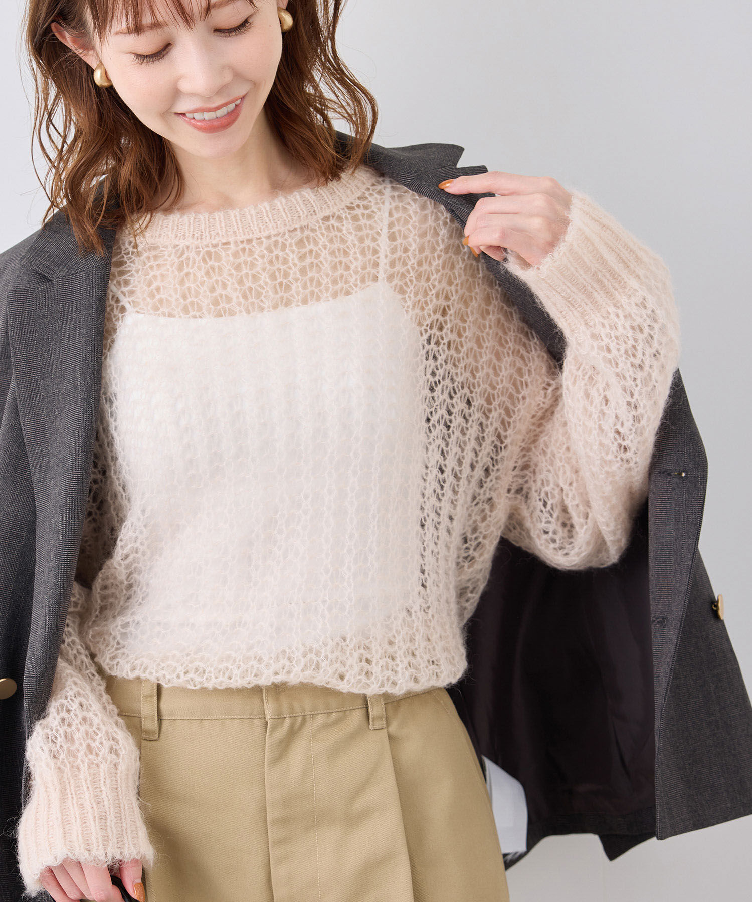 Rope&rsquo;Picnic「シアーモヘア混ニットプルオーバー」|ニット・セーター|