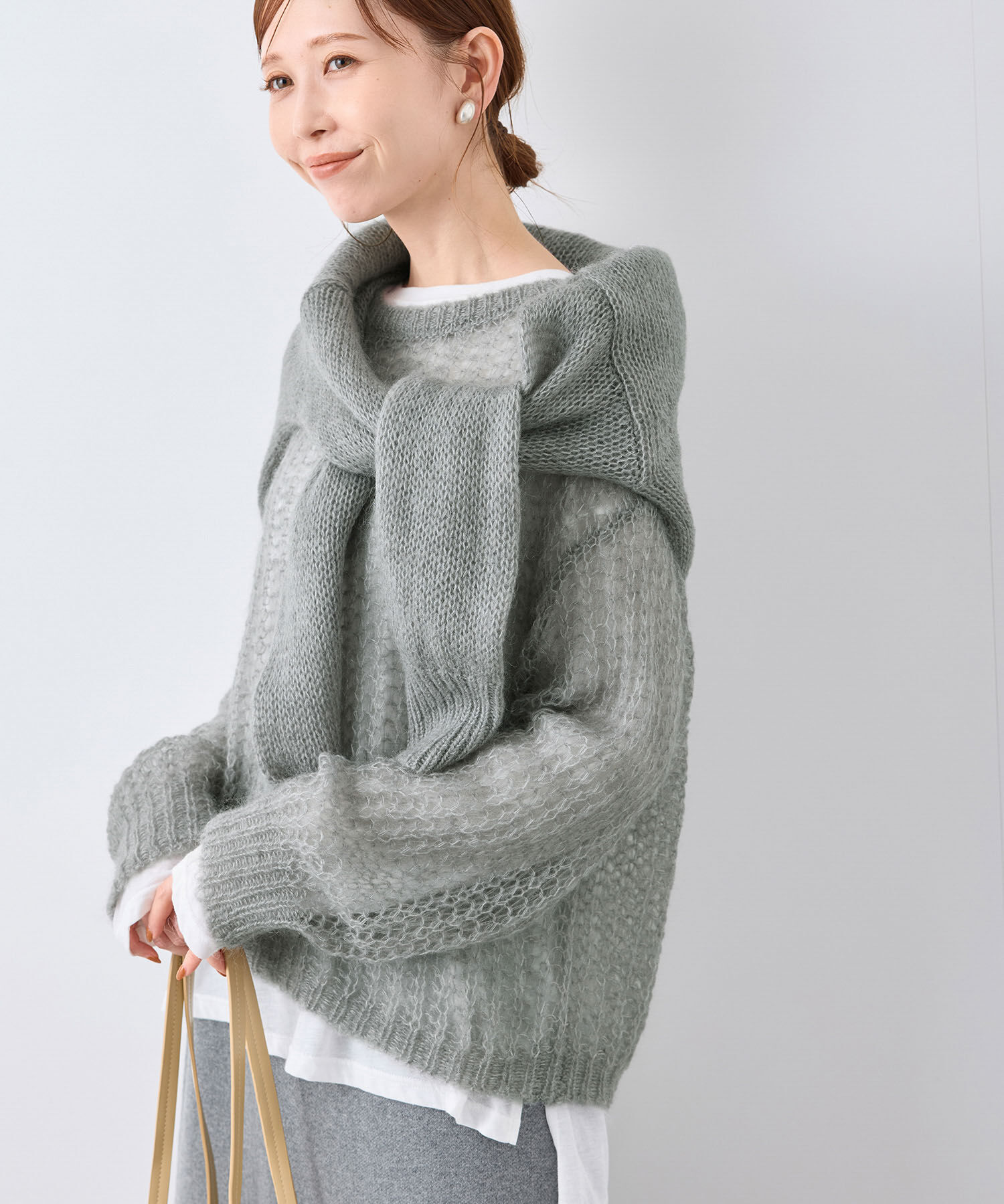 Rope&rsquo;Picnic「シアーモヘア混ニットプルオーバー」|ニット・セーター|