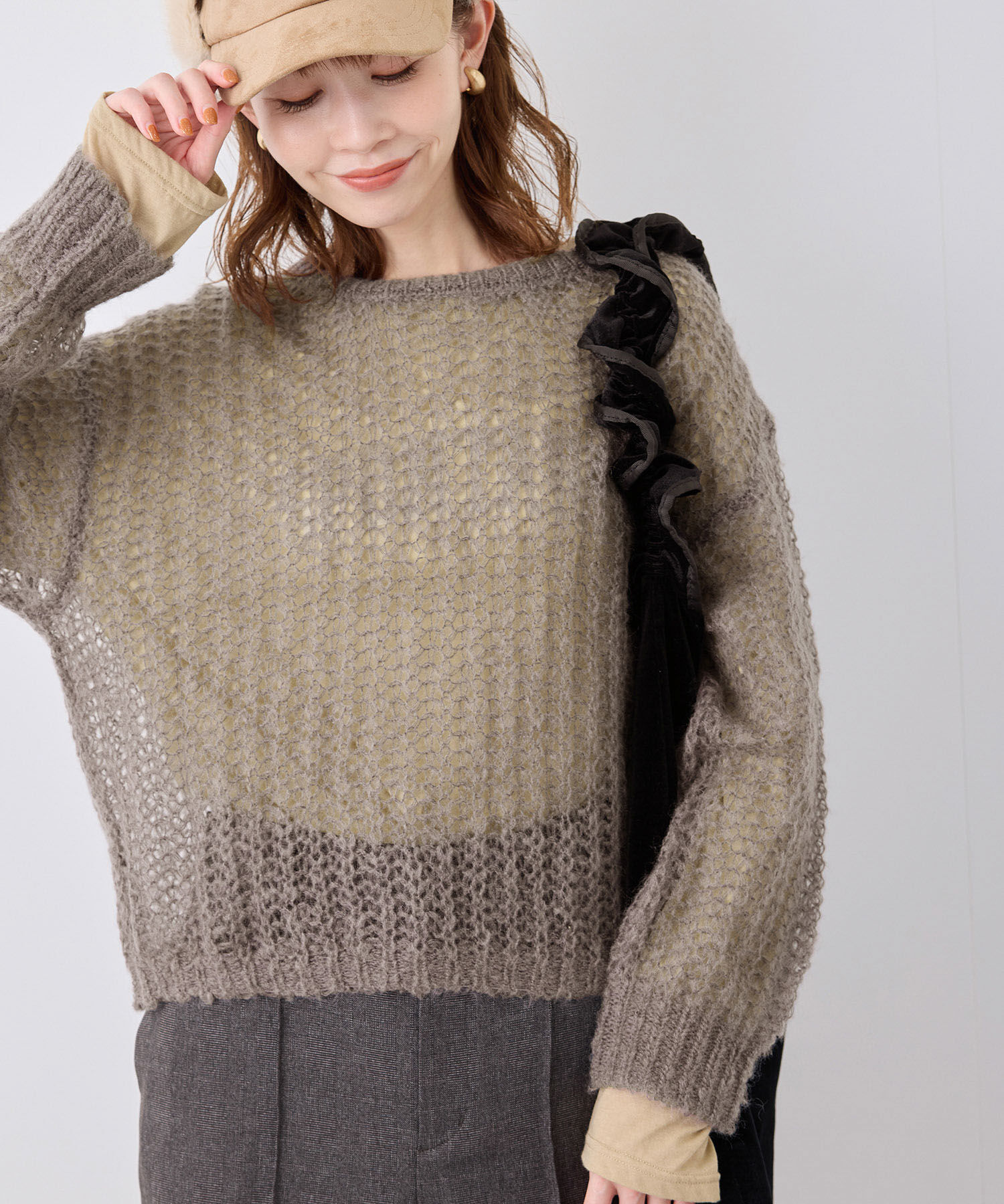 Rope&rsquo;Picnic「シアーモヘア混ニットプルオーバー」|ニット・セーター|