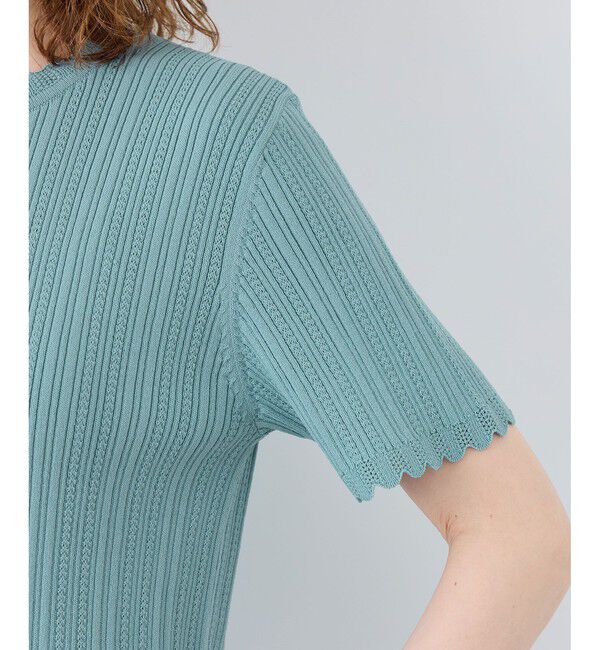 Rope&rsquo;Picnic「【UVカット・イージーケア・マシンウォッシャブル】八方映えニット スカラップニットプルオーバー」|ニット・セーター|