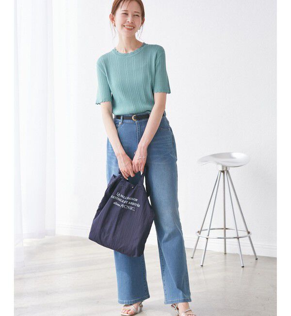 Rope&rsquo;Picnic「【UVカット・イージーケア・マシンウォッシャブル】八方映えニット スカラップニットプルオーバー」|ニット・セーター|