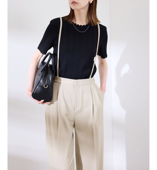 Rope&rsquo;Picnic「【3サイズ展開】サスペンダー付きワイドパンツ」|チノ|