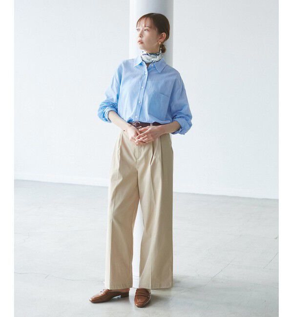 Rope&rsquo;Picnic「【接触冷感・通気性】お着軽シャツシリーズ/綿ボイルバックタックシャツ」|シャツ・ブラウス|