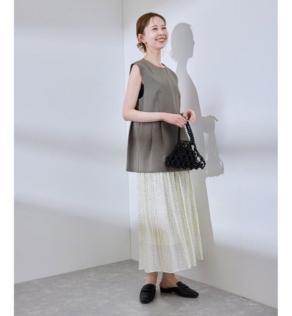 Rope&rsquo;Picnic「【UV対応】【リネンライク・シリーズ】ペプラムジレベスト/通勤・セットアップ対応」|ベスト・ジレ|