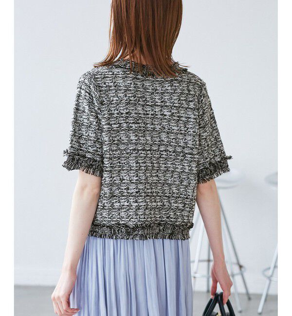 Rope&rsquo;Picnic「【サマー・ツイード】ハーフスリーブカーディガン」|カーディガン|