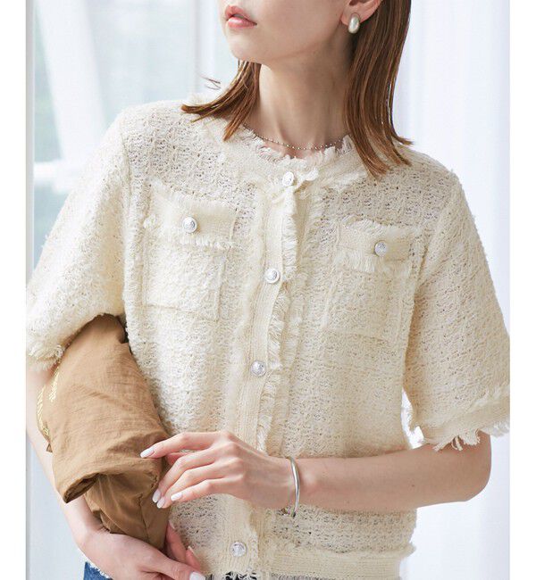 Rope&rsquo;Picnic「【サマー・ツイード】ハーフスリーブカーディガン」|カーディガン|キナリ(16)
