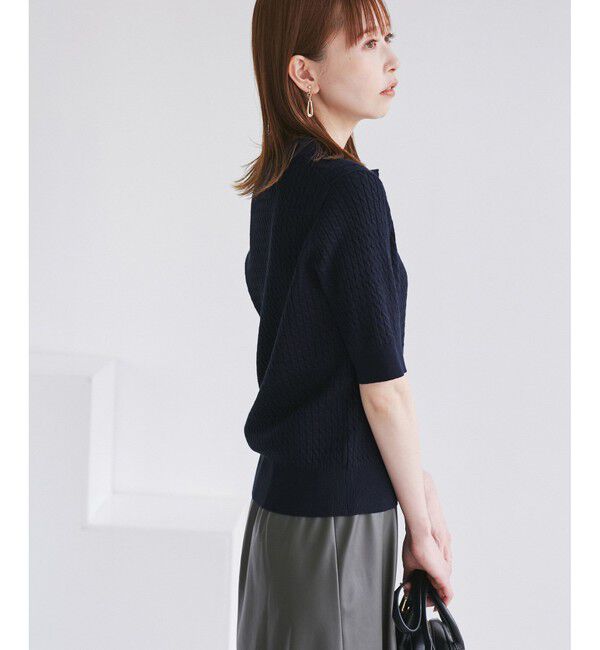 Rope&rsquo;Picnic「ミニケーブルハーフスリーブニットポロシャツ」|ポロシャツ|