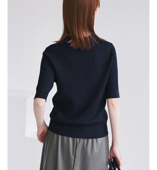 Rope&rsquo;Picnic「ミニケーブルハーフスリーブニットポロシャツ」|ポロシャツ|