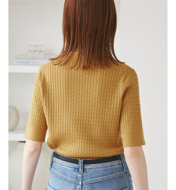 Rope&rsquo;Picnic「ミニケーブルハーフスリーブニットポロシャツ」|ポロシャツ|