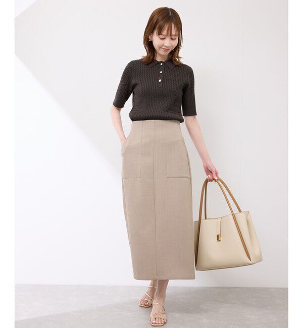 Rope&rsquo;Picnic「ミニケーブルハーフスリーブニットポロシャツ」|ポロシャツ|