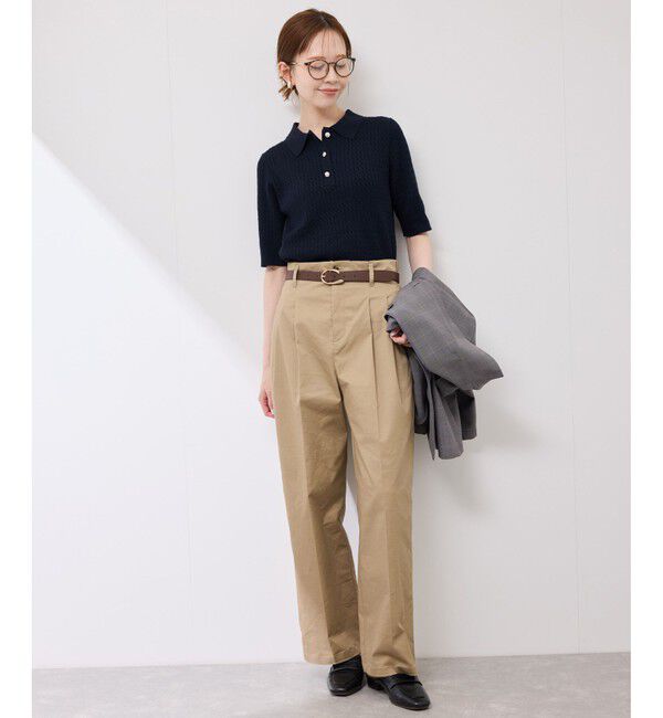 Rope&rsquo;Picnic「ミニケーブルハーフスリーブニットポロシャツ」|ポロシャツ|