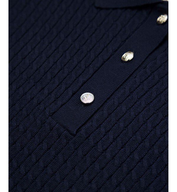 Rope&rsquo;Picnic「ミニケーブルハーフスリーブニットポロシャツ」|ポロシャツ|