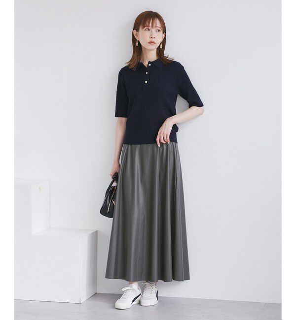 Rope&rsquo;Picnic「ミニケーブルハーフスリーブニットポロシャツ」|ポロシャツ|