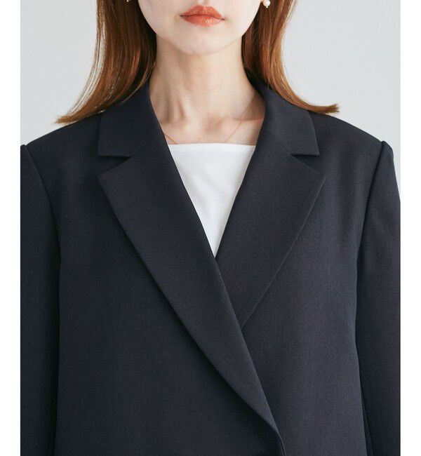 Rope&rsquo;Picnic「【WEB限定・ミドル丈】レディハンサムシリーズ ウールライク金ボタンジャケット(半裏地)/通勤対応」|テーラードジャケット|