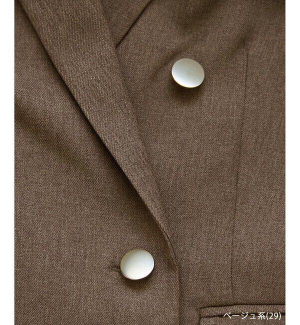 Rope&rsquo;Picnic「【低身長・小柄さんサイズ】レディハンサムシリーズ ウールライク金ボタンジャケット(半裏地)」|テーラードジャケット|