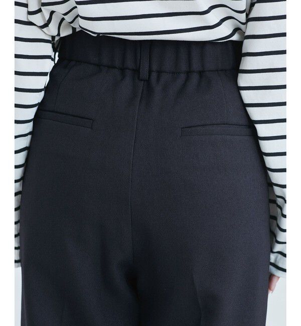 Rope&rsquo;Picnic「【低身長・小柄さんサイズ】レディハンサムシリーズ ウールライクウエストタックセミワイドパンツ」|スラックス|