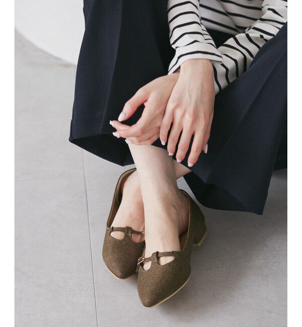 ROPE PICNIC PASSAGE「Tストラップフラットパンプス」|パンプス|