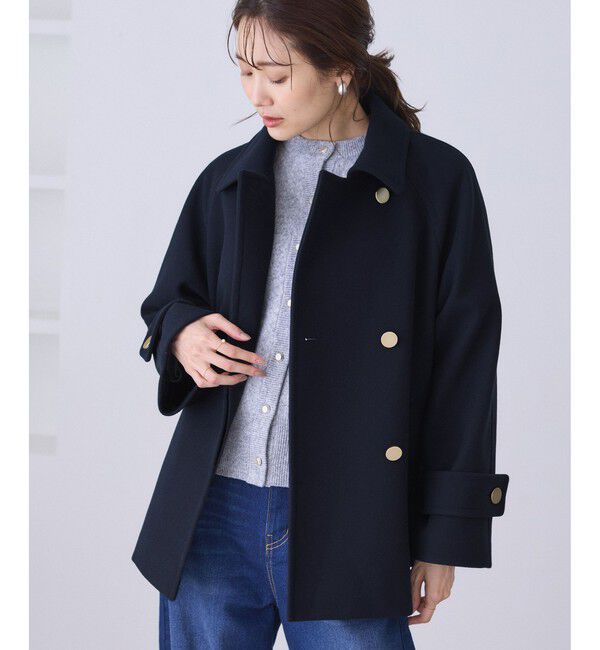 Rope&rsquo;Picnic「ジャージーメルトンシリーズ 金ボタンミドル丈コート/リンクコーデ」|その他|