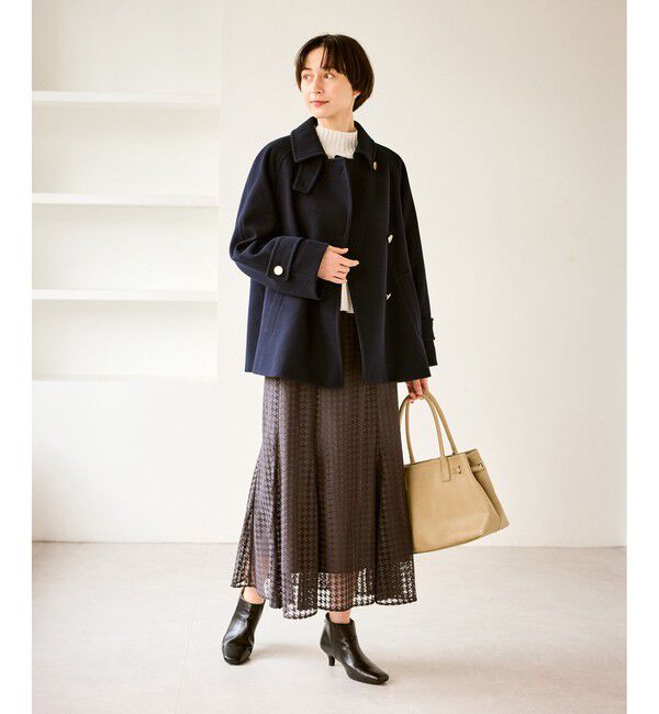 Rope&rsquo;Picnic「ジャージーメルトンシリーズ 金ボタンミドル丈コート/リンクコーデ」|その他|