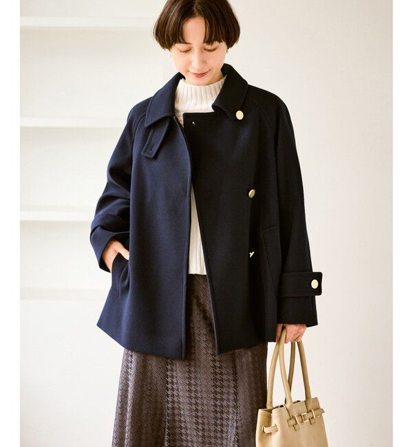 Rope&rsquo;Picnic「ジャージーメルトンシリーズ 金ボタンミドル丈コート/リンクコーデ」|その他|