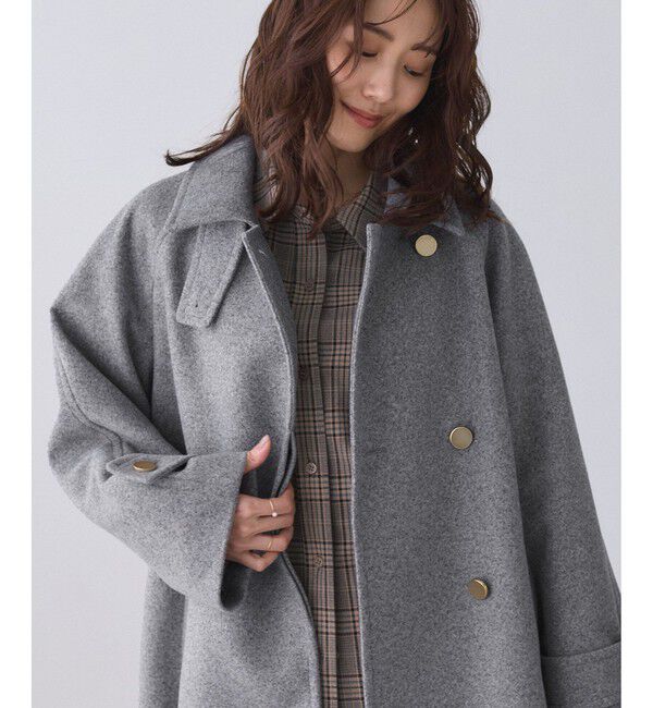 Rope&rsquo;Picnic「ジャージーメルトンシリーズ 金ボタンミドル丈コート/リンクコーデ」|その他|