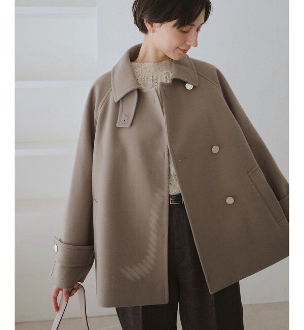 Rope&rsquo;Picnic「ジャージーメルトンシリーズ 金ボタンミドル丈コート/リンクコーデ」|その他|