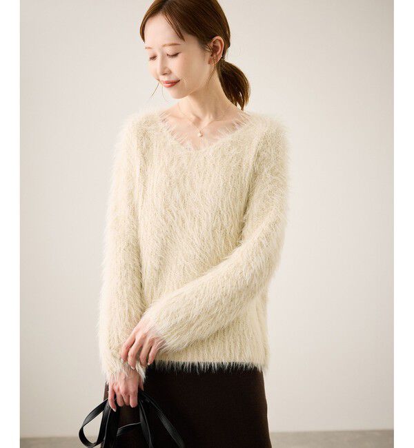 Rope&rsquo;Picnic「フェザーVネックニット」|ニット・セーター|