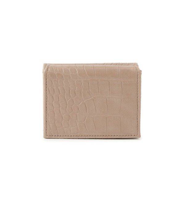 ROPE PICNIC PASSAGE「型押しレザーライク三つ折りウォレット」|財布|ベージュ(27)