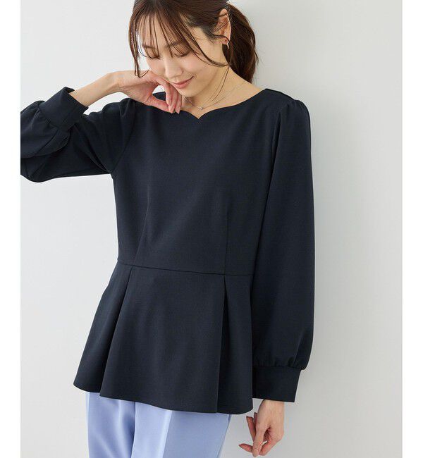 Rope&rsquo;Picnic「カットジョーゼットハートネックペプラムプルオーバー」|Tシャツ・カットソー|