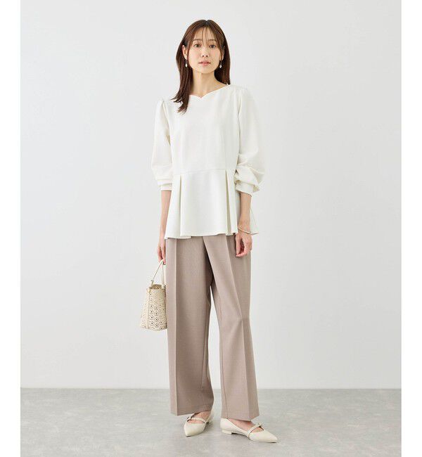 Rope&rsquo;Picnic「カットジョーゼットハートネックペプラムプルオーバー」|Tシャツ・カットソー|