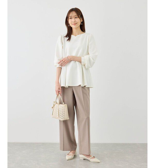 Rope&rsquo;Picnic「カットジョーゼットハートネックペプラムプルオーバー」|Tシャツ・カットソー|