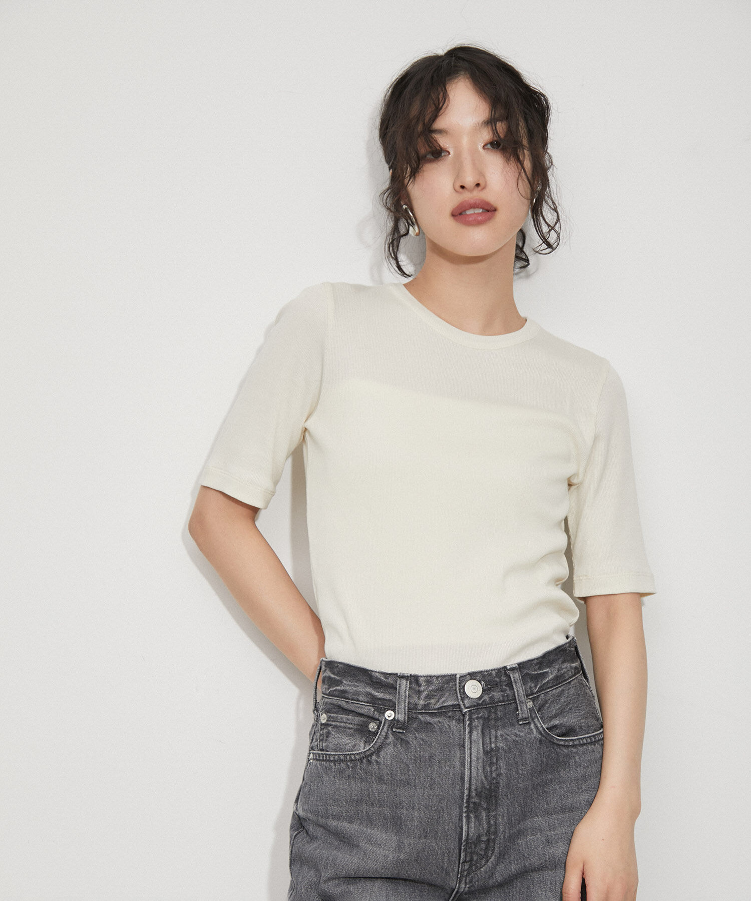 ADAM ET ROPE'「【サステナブル】チュールフリルTEE」|Tシャツ・カットソー|