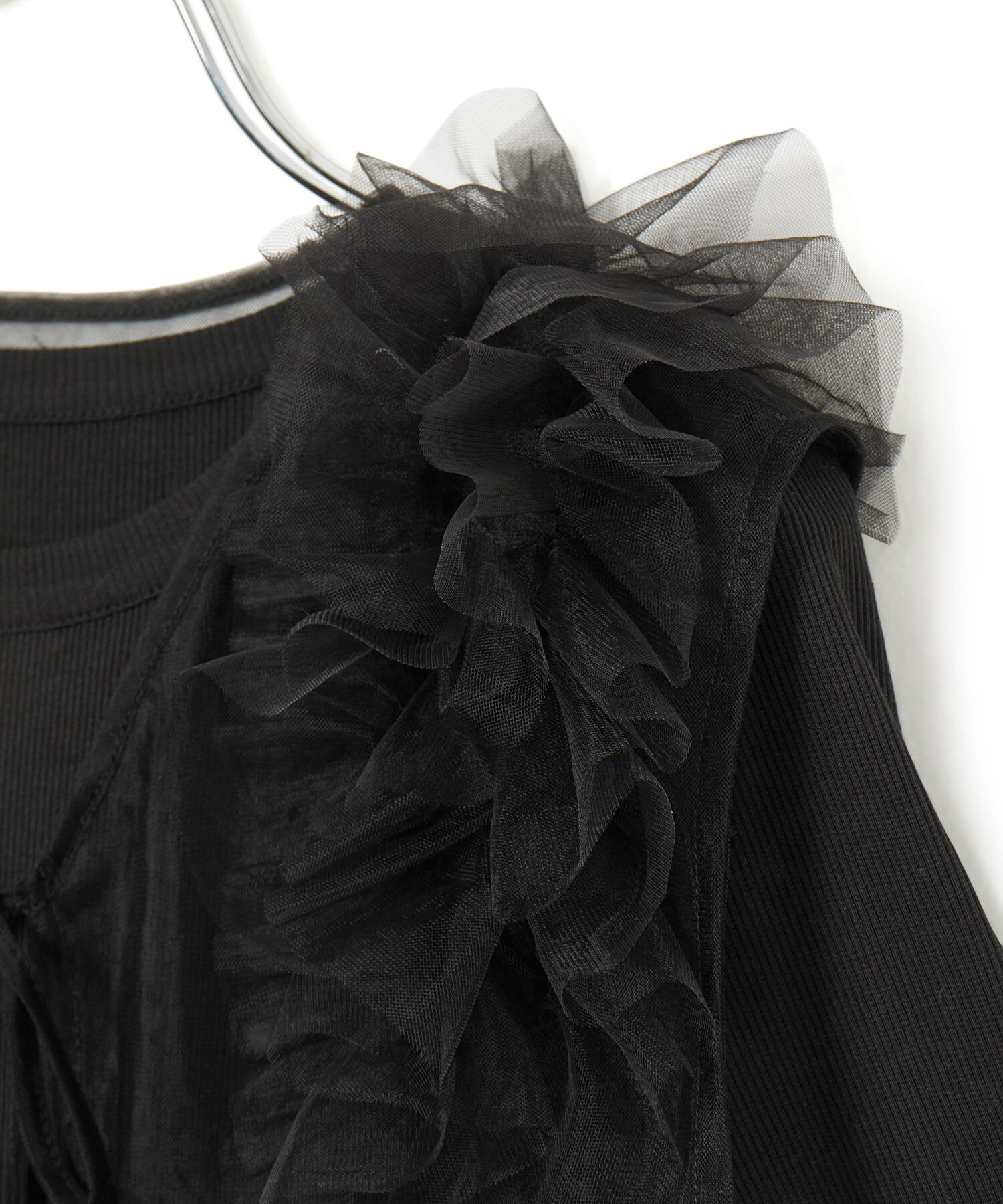 ADAM ET ROPE'「【サステナブル】チュールフリルTEE」|Tシャツ・カットソー|