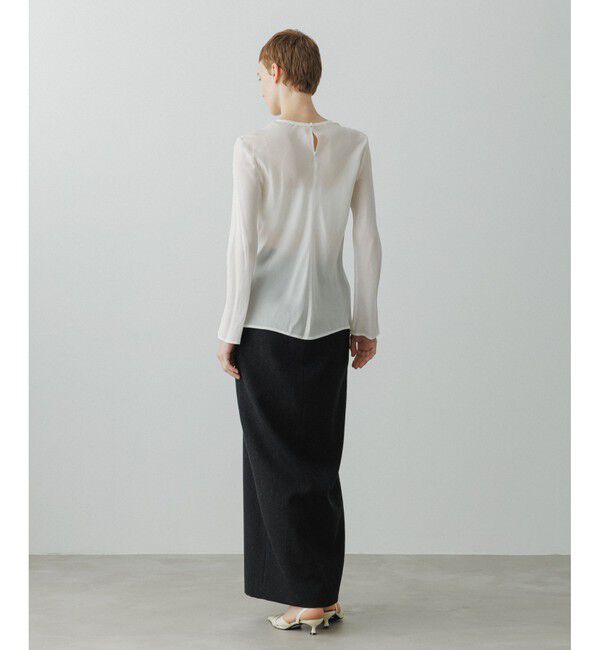 ADAM ET ROPE'「【EMOELLE】ウォッシャブルキュプラブラウス」|シャツ・ブラウス|