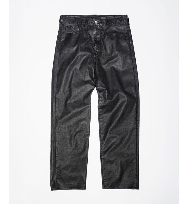 ADAM ET ROPE'「ISKO コーティングデニム リラックス テーパード 5ポケット / ADAM ET ROPE' JEANS」|デニム|ブラック(01)