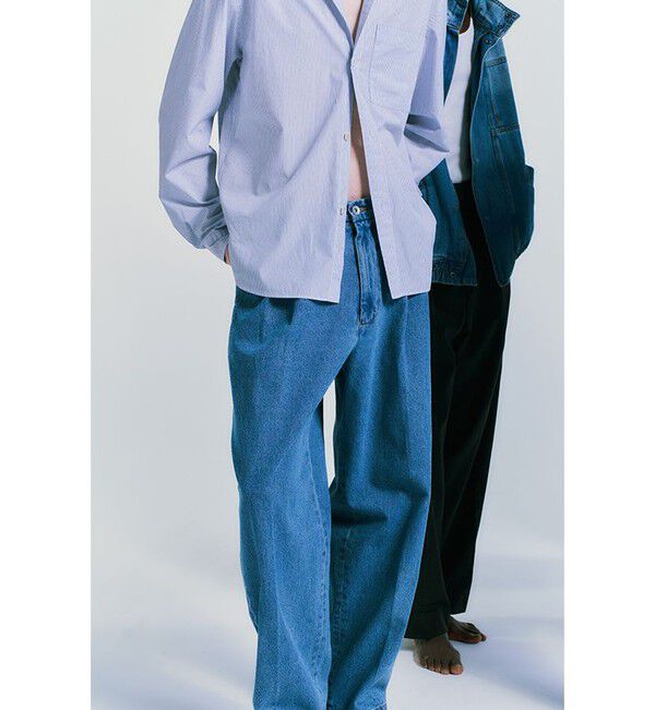 ADAM ET ROPE'「ワイド イージー ブリーチ デニムパンツ / ADAM ET ROPE' JEANS -GRID-」|デニム|