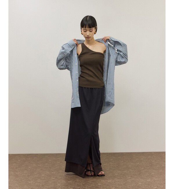 ADAM ET ROPE'「シルク混ワンショルタンクトップ」|タンクトップ|