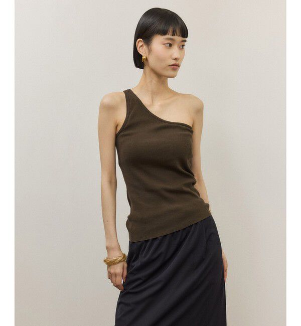 ADAM ET ROPE'「シルク混ワンショルタンクトップ」|タンクトップ|