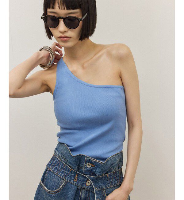 ADAM ET ROPE'「シルク混ワンショルタンクトップ」|タンクトップ|