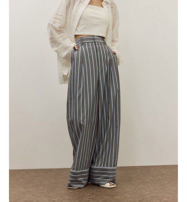 ADAM ET ROPE'「ストライプシャツスラックス」|スラックス|
