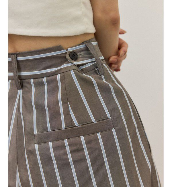 ADAM ET ROPE'「ストライプシャツスラックス」|スラックス|