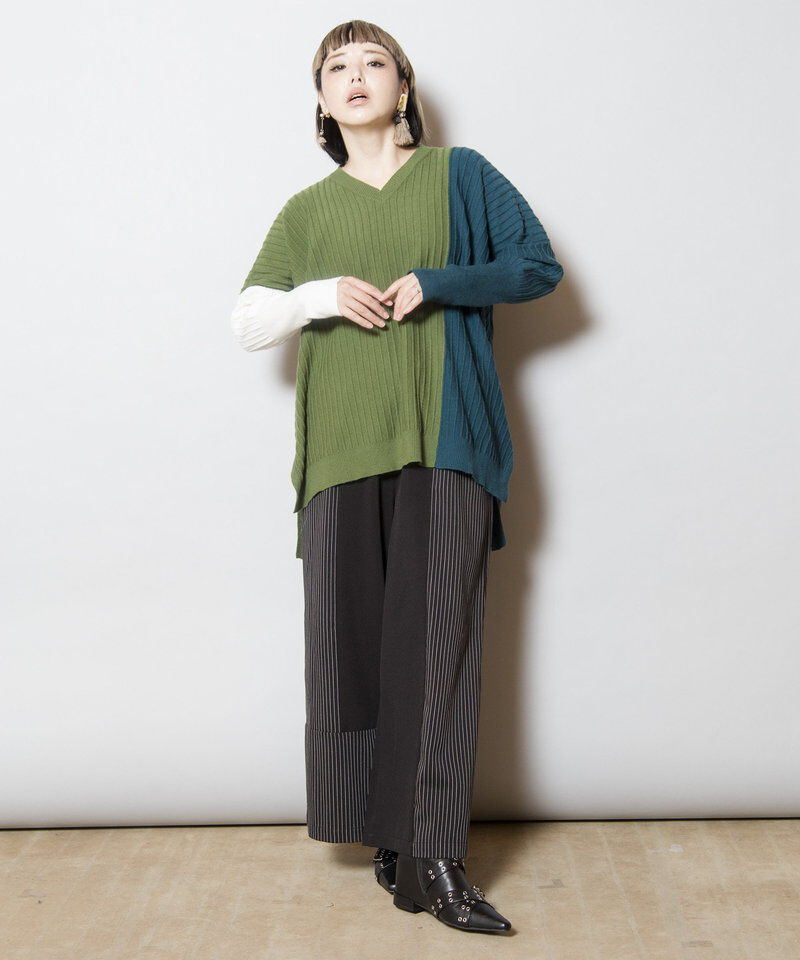  「切替ニットプルオーバー」|ニット・セーター|
